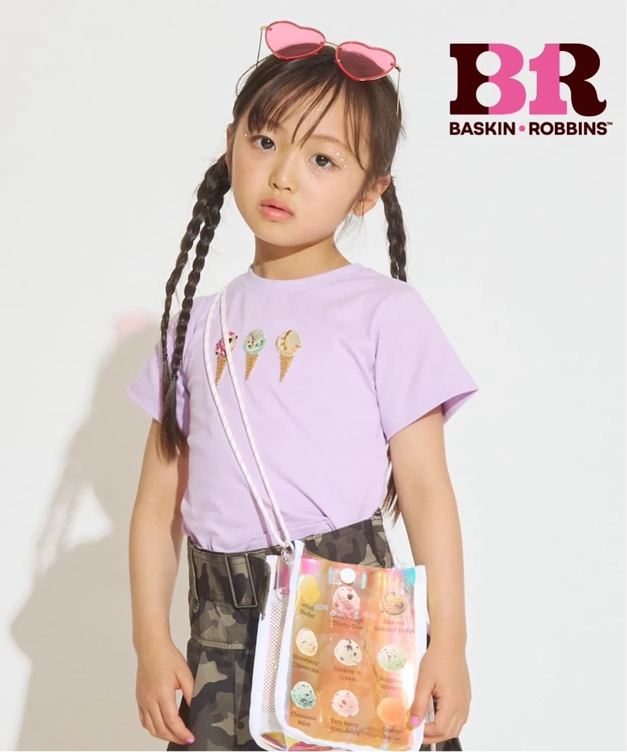 Детская футболка с длинным рукавомс вышивкой Thirty One Ice Cream minimal, Lavender