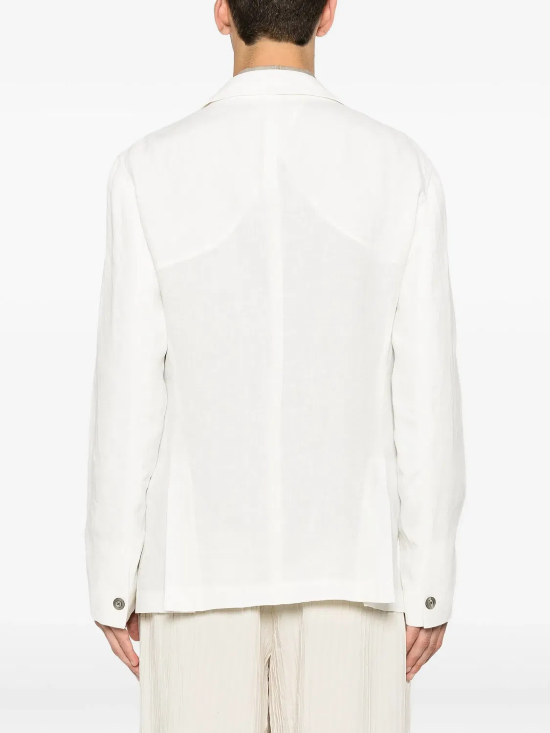 Пиджак из льна на пуговицах Emporio Armani, нейтральные — фото 2
