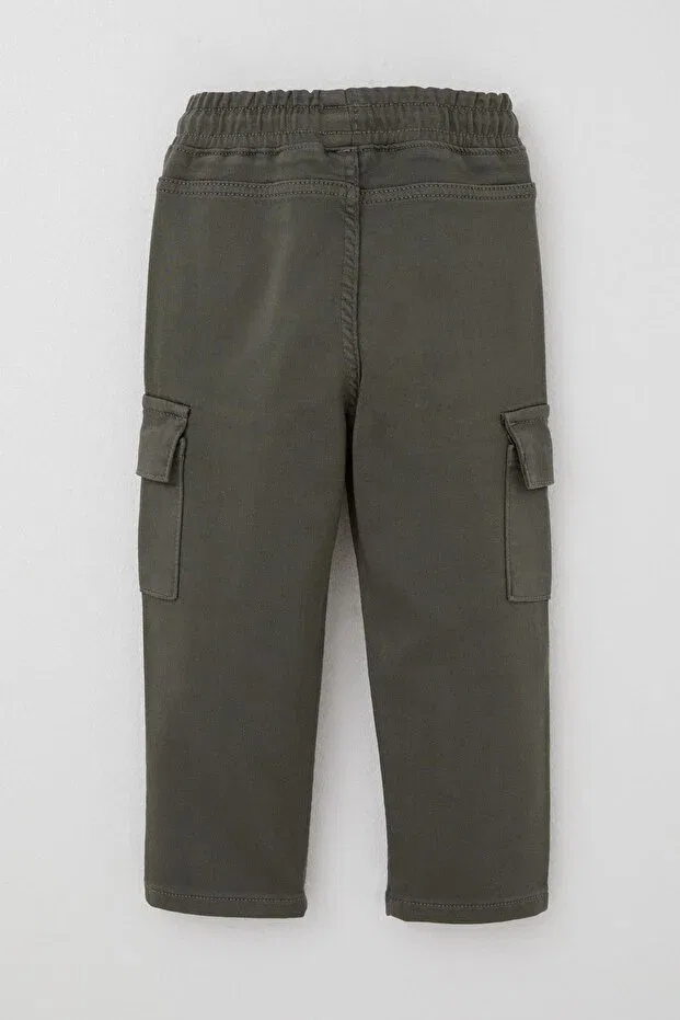 Детские брюки для мальчиков с карго-карманами Cargo Pockets And Elastic Waist Breeze, Khaki Green — фото 4
