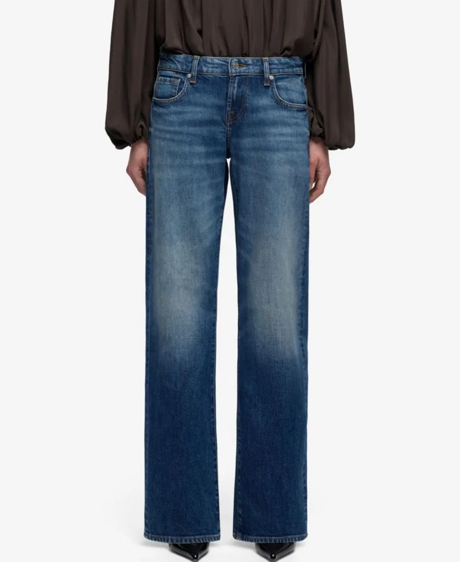 Джинсы с заниженной талией и прямыми штанинами, модель Low Straight 7 For All Mankind, Blue Core