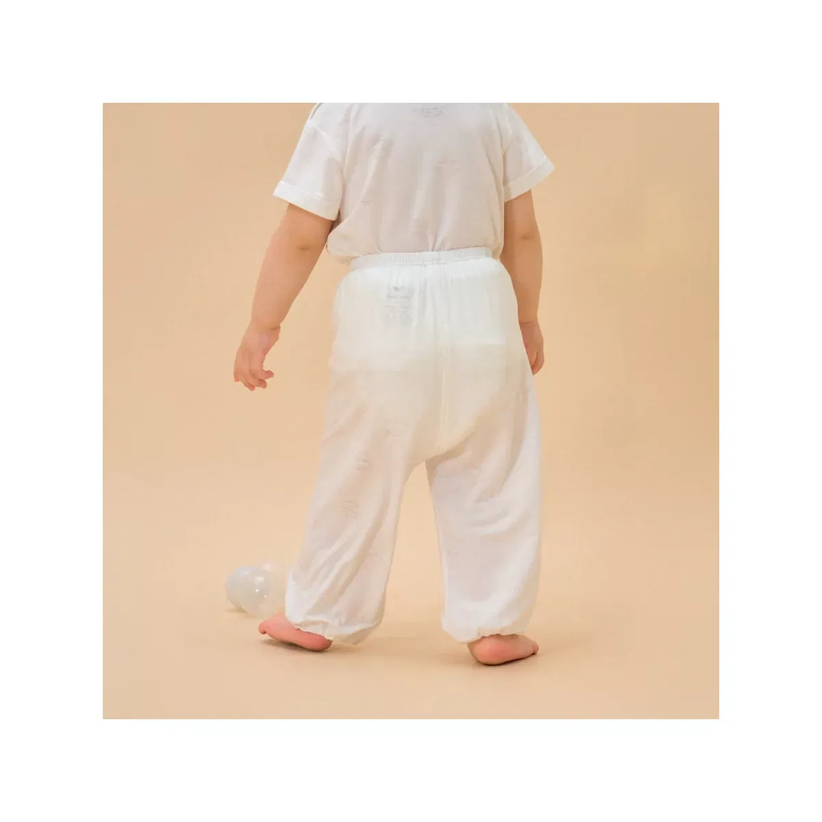 Детские штаны для девочек из модала TENCEL Laimi Bloom, White — фото 2