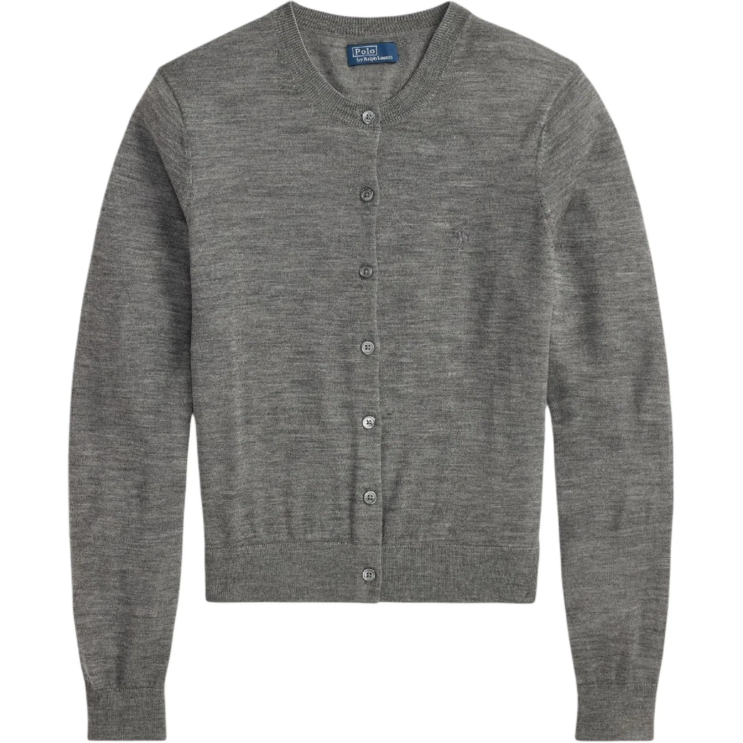 Женский серый свитер с круглым вырезом и прямым кроем Polo Ralph Lauren, Gray