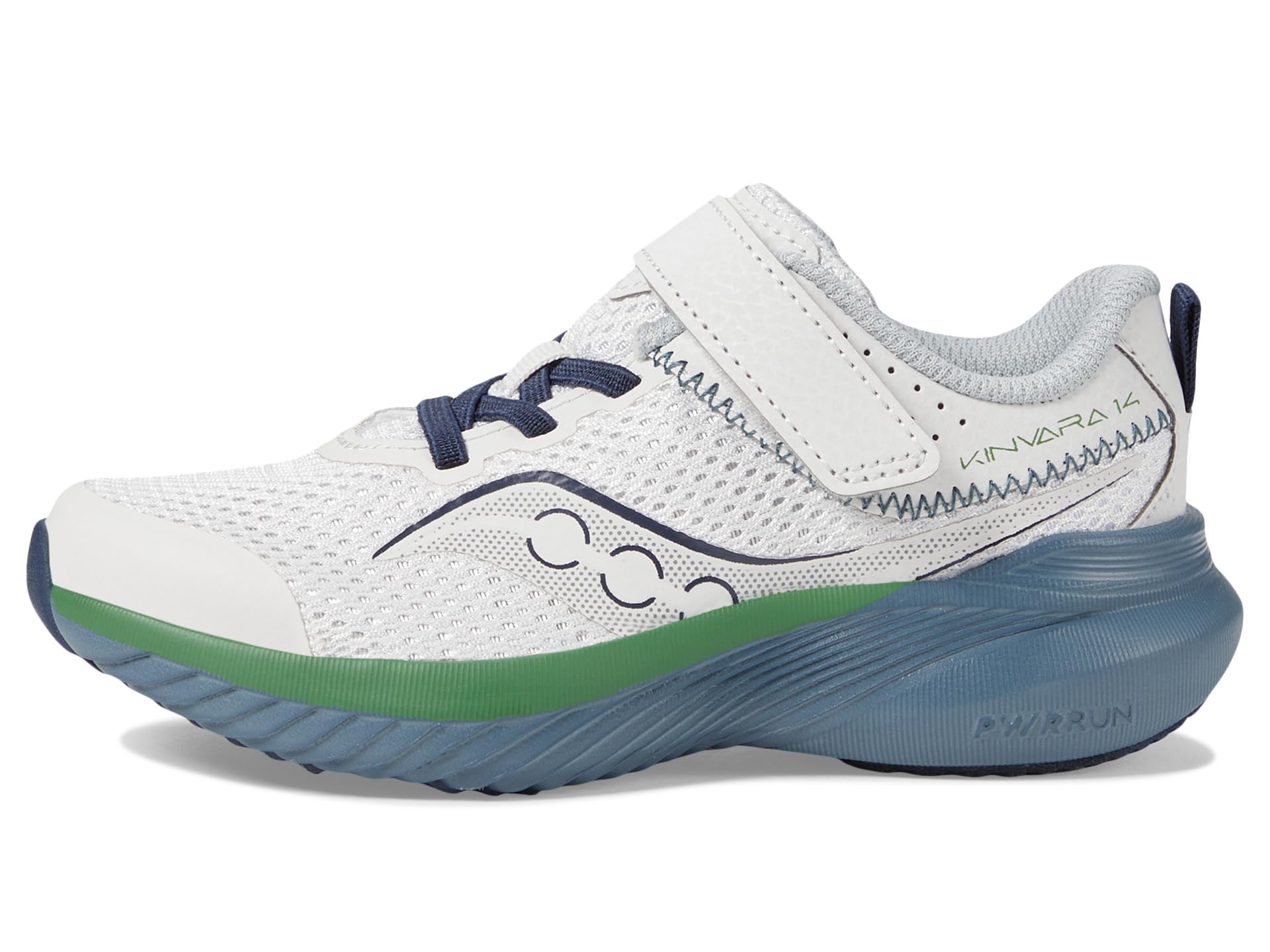 Кроссовки Saucony Kids Kinvara 14 A/C Sneakers, Grey/Blue/Green — фото 4