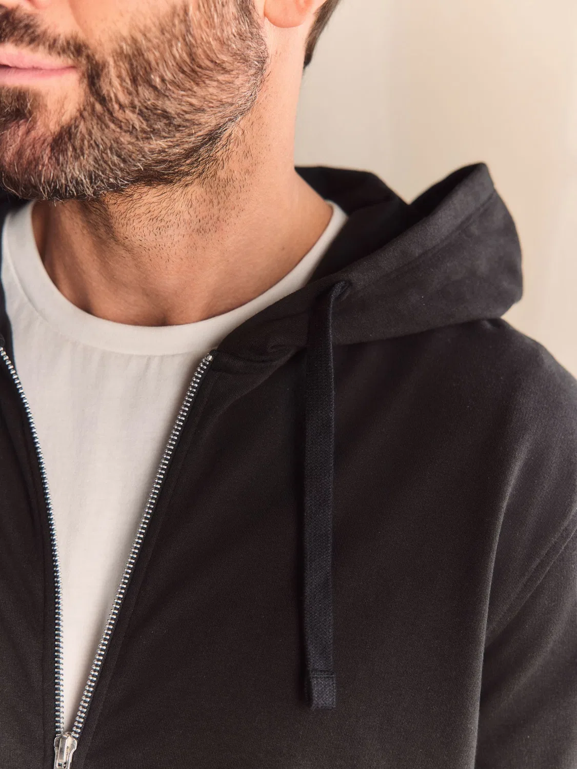 Худи на молнии, легкое, Black Loopback Zip Up Hoodie Next, черный — фото 4