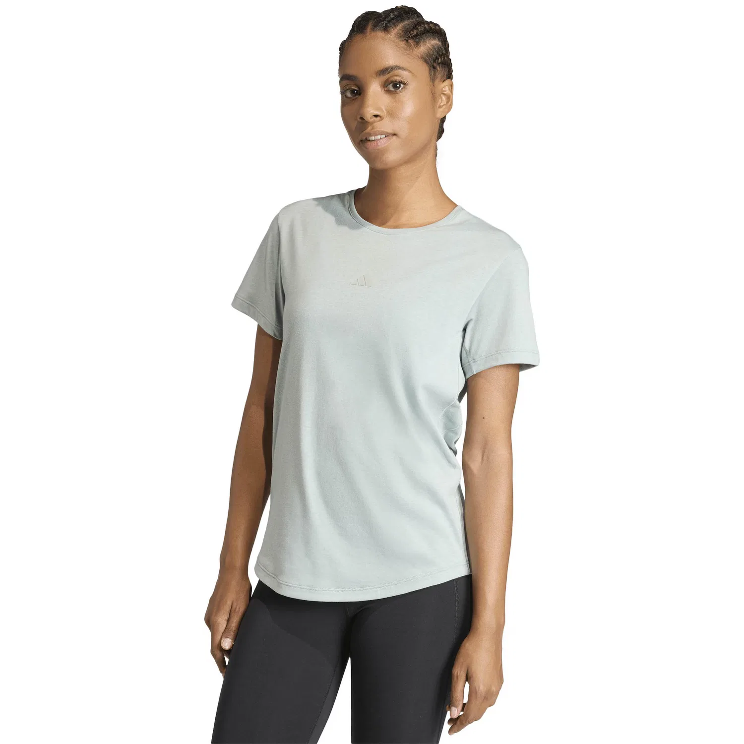 Футболка Adidas Performance Shirt Motion пастельно-голубого цвета — фото 2