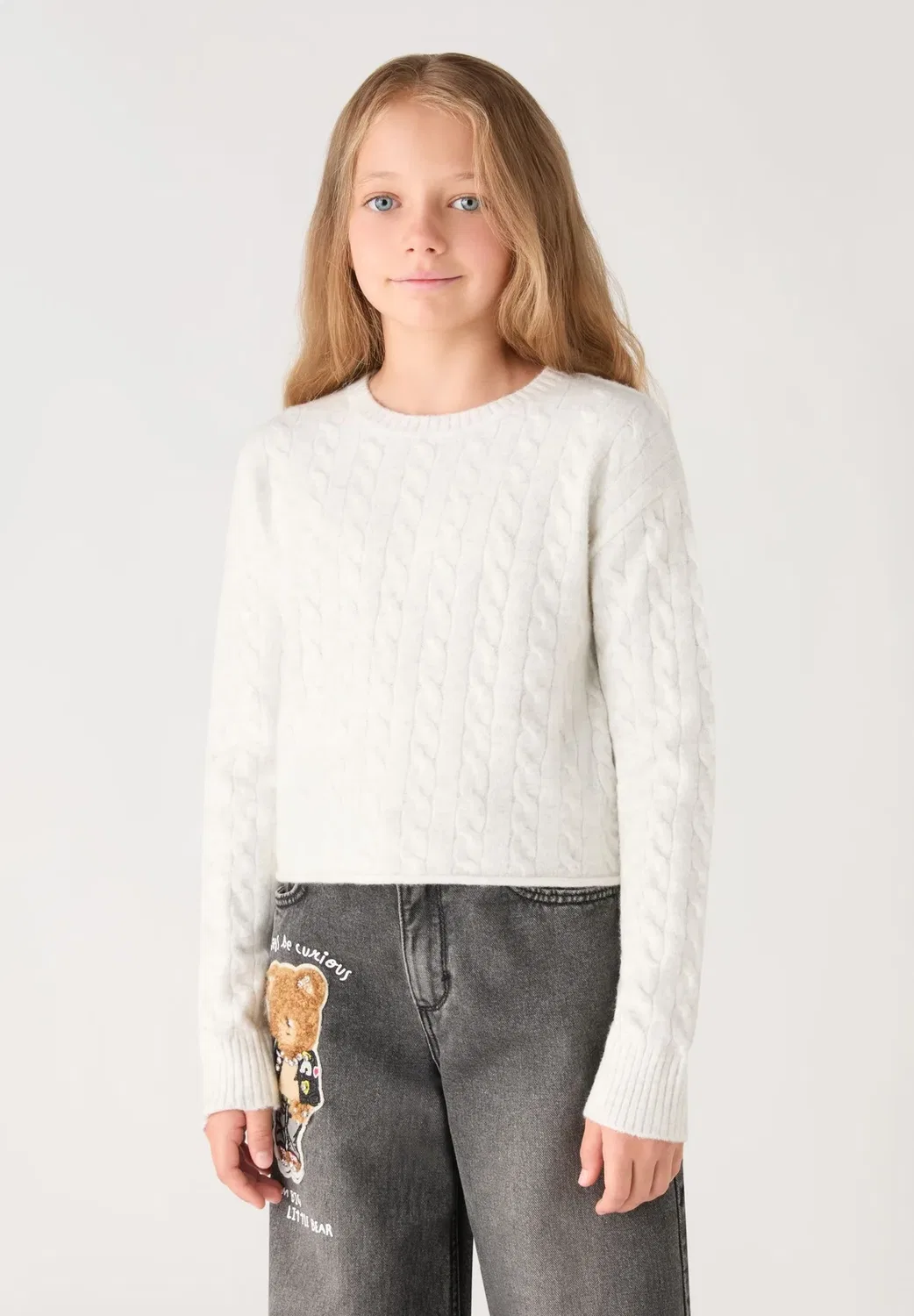 Maglia tinta unita - jumper Terranova, Avorio Melange — фото 2