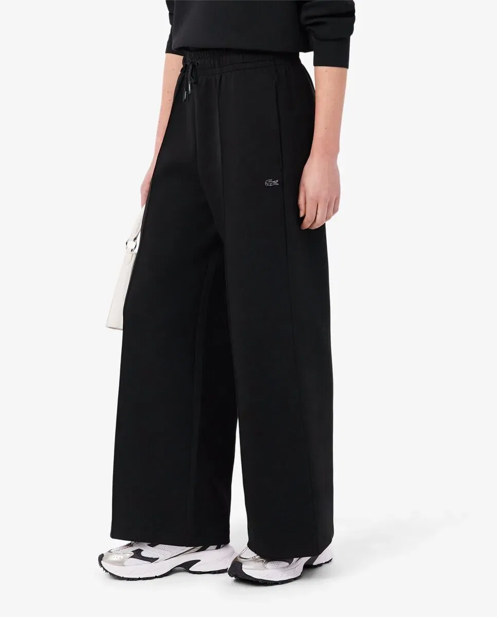 Штаны спортивные женские Lacoste Negro, широкие трикотажные — фото 4