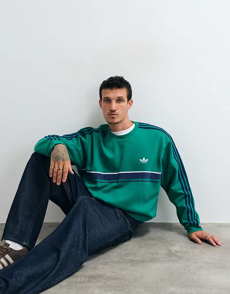 Ретро-свитшот Adidas Originals, зеленый