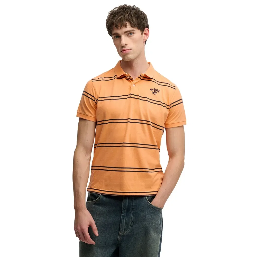 Поло с коротким рукавом Vintage Stripe Jersey Superdry, оранжевый