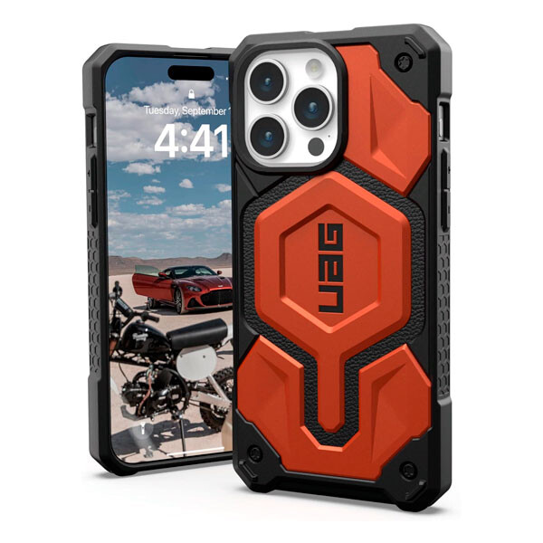 

Чехол UAG Monarch Pro для iPhone 15 Pro Max, MagSafe Charging, Rust, Оранжевый, Чехол UAG Monarch Pro для iPhone 15 Pro Max, MagSafe Charging, Rust