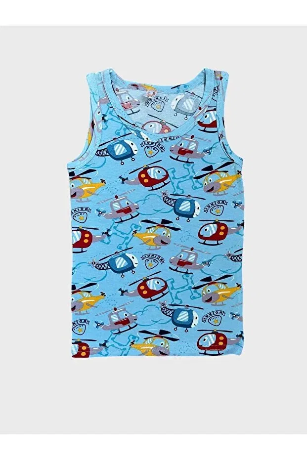 Детский комплект трусов-боксеров для мальчиков с принтом Helicopter Patterned Elmas Kids, Blue — фото 3