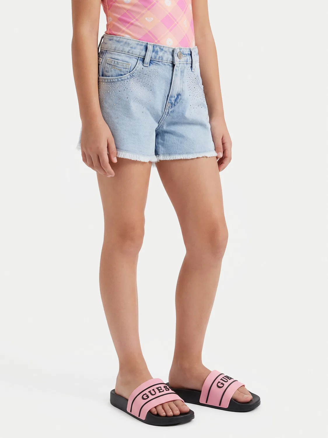 Шлепанцы для девочки Guess, светло-розовый