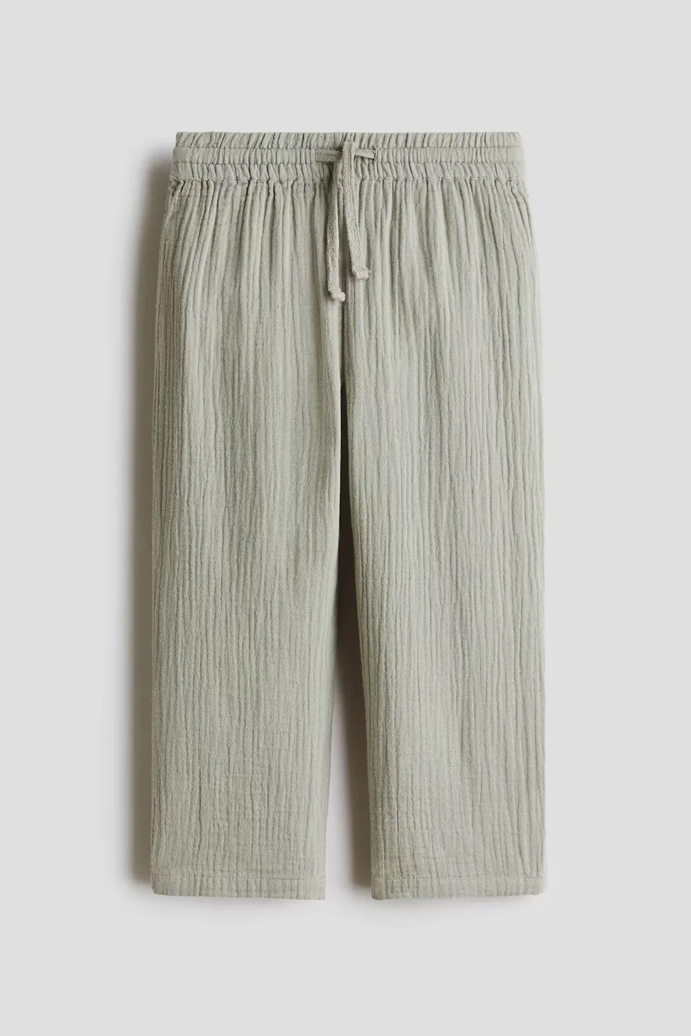 Спортивные штаны из хлопчатобумажной ткани H&M, Helles Mattgrün