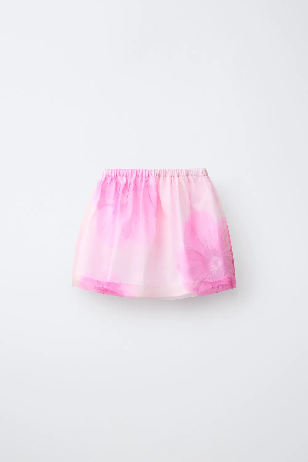 Юбка из органзы с цветочным узором ZARA, Pink — фото 2