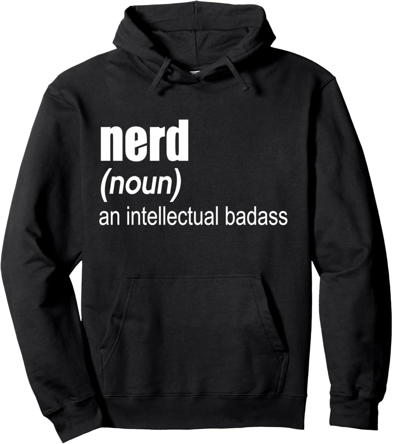 

Зануда, интеллектуальный крутой парень - забавная толстовка Nerd An Intellectual Badass, черный