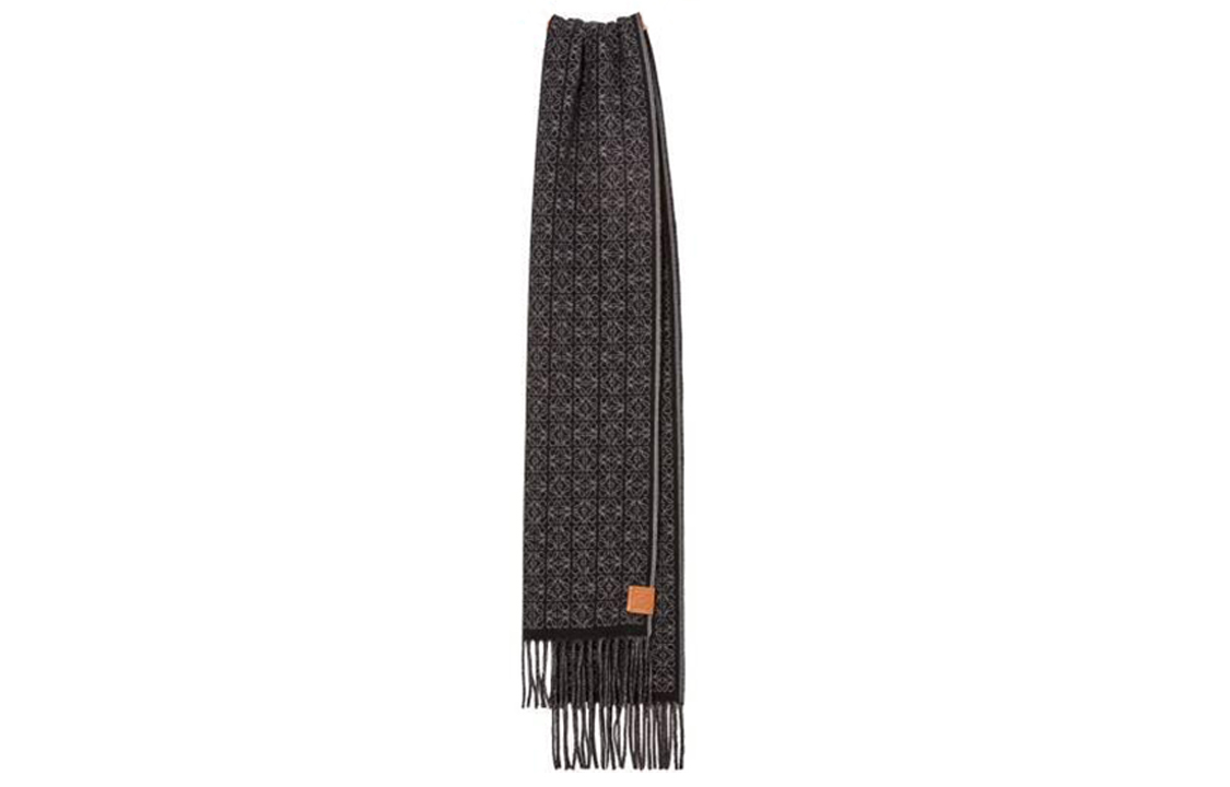 

LOEWE Вязаный шарф женский, черно-серые
