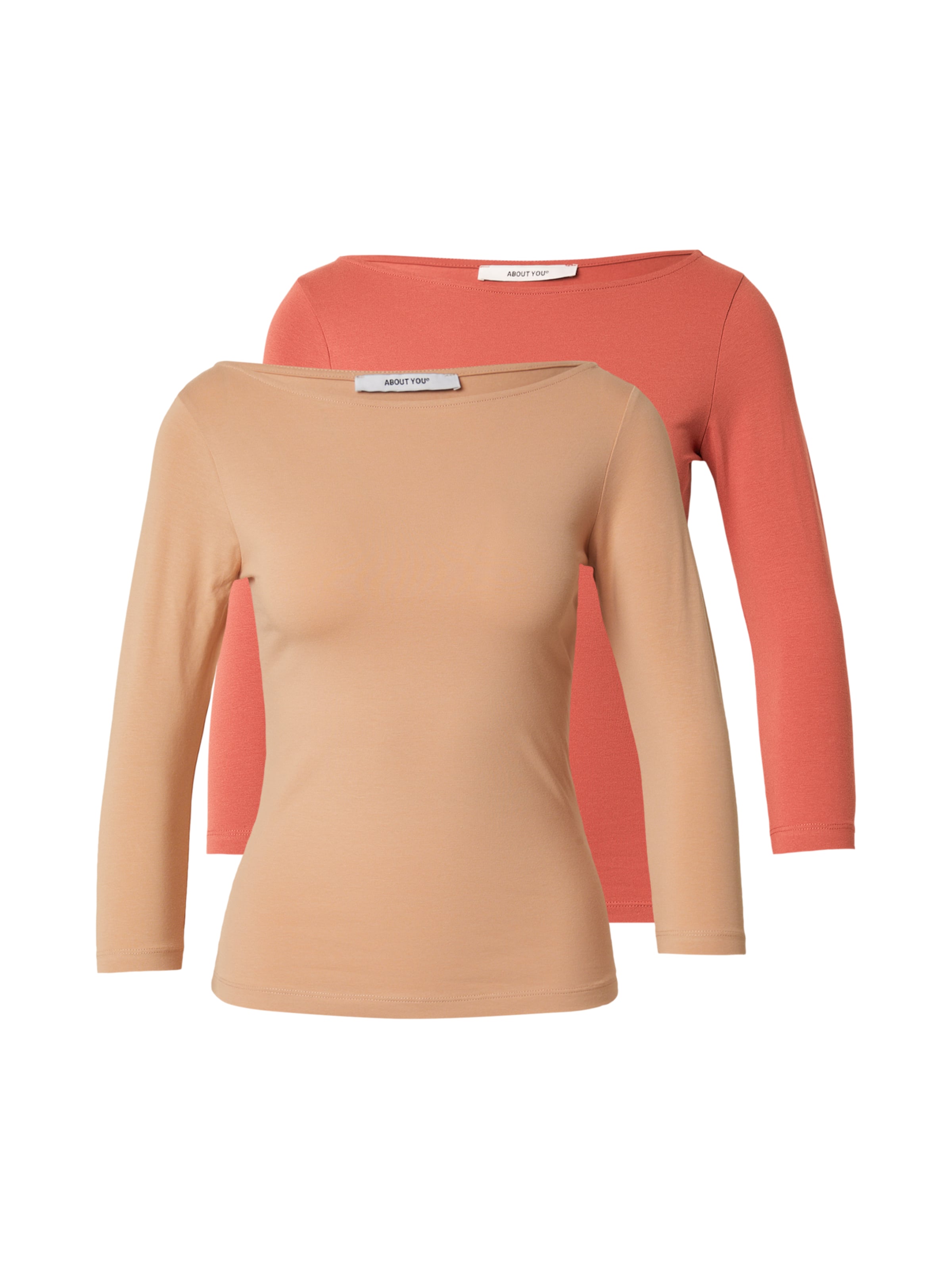 

ABOUT YOU Лонгслив 'Hedda' в цвете беж, пастельный красный