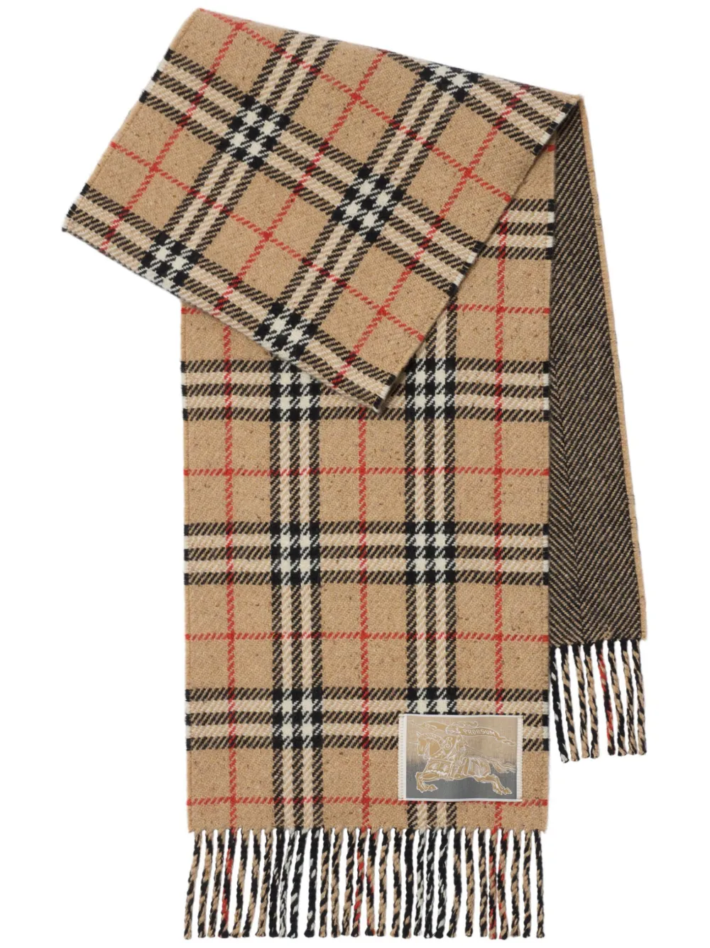 

Двусторонний кашемировый шарф в клетку BURBERRY, нейтральный