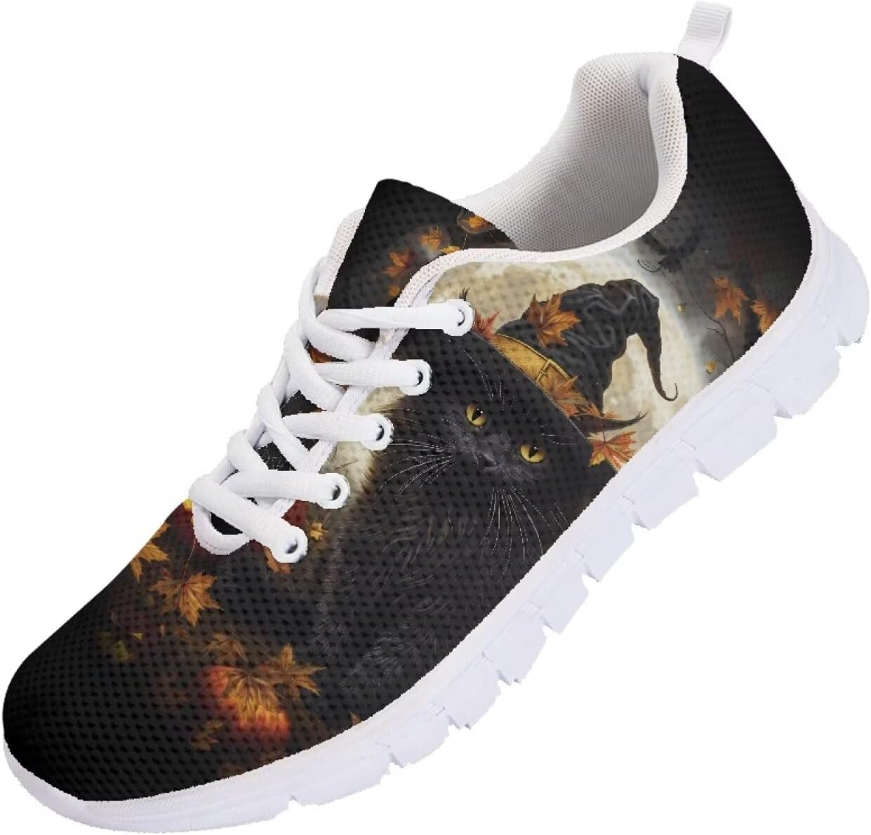 

Кроссовки Forchrinse для мужчин и женщин, комфортные, на шнуровке, для ходьбы и спорта, легкие спортивные ботинки, Halloween Cat