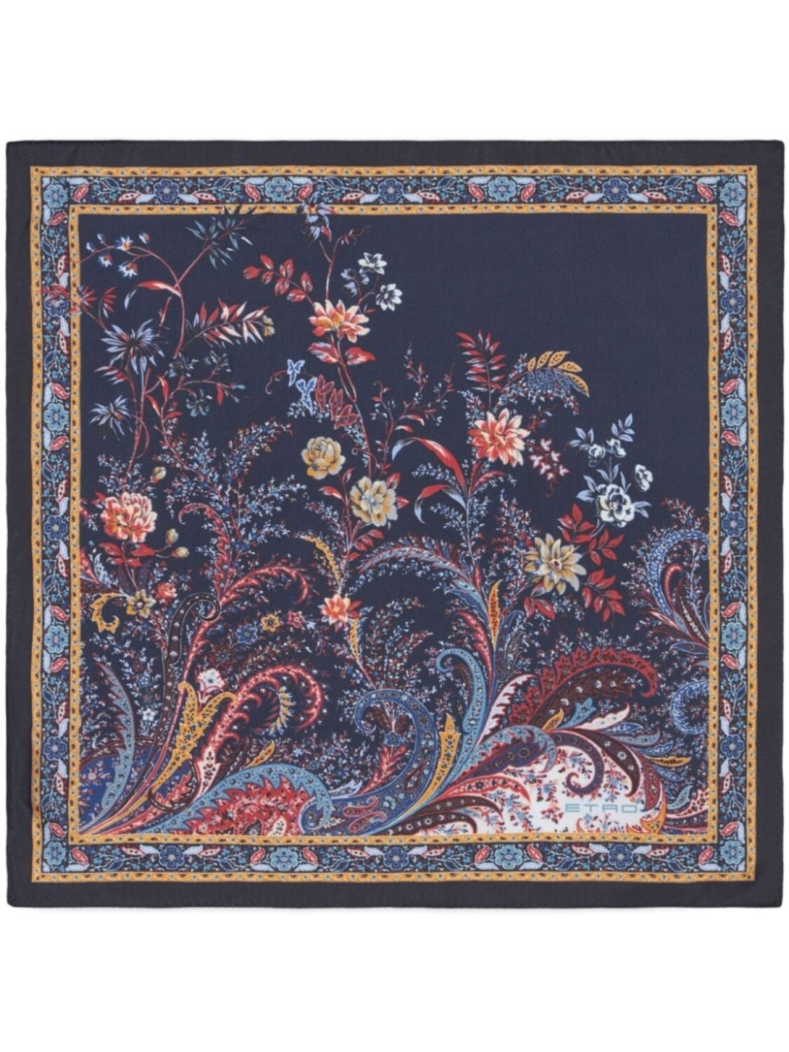 

ETRO шелковый платок с принтом пейсли, синий