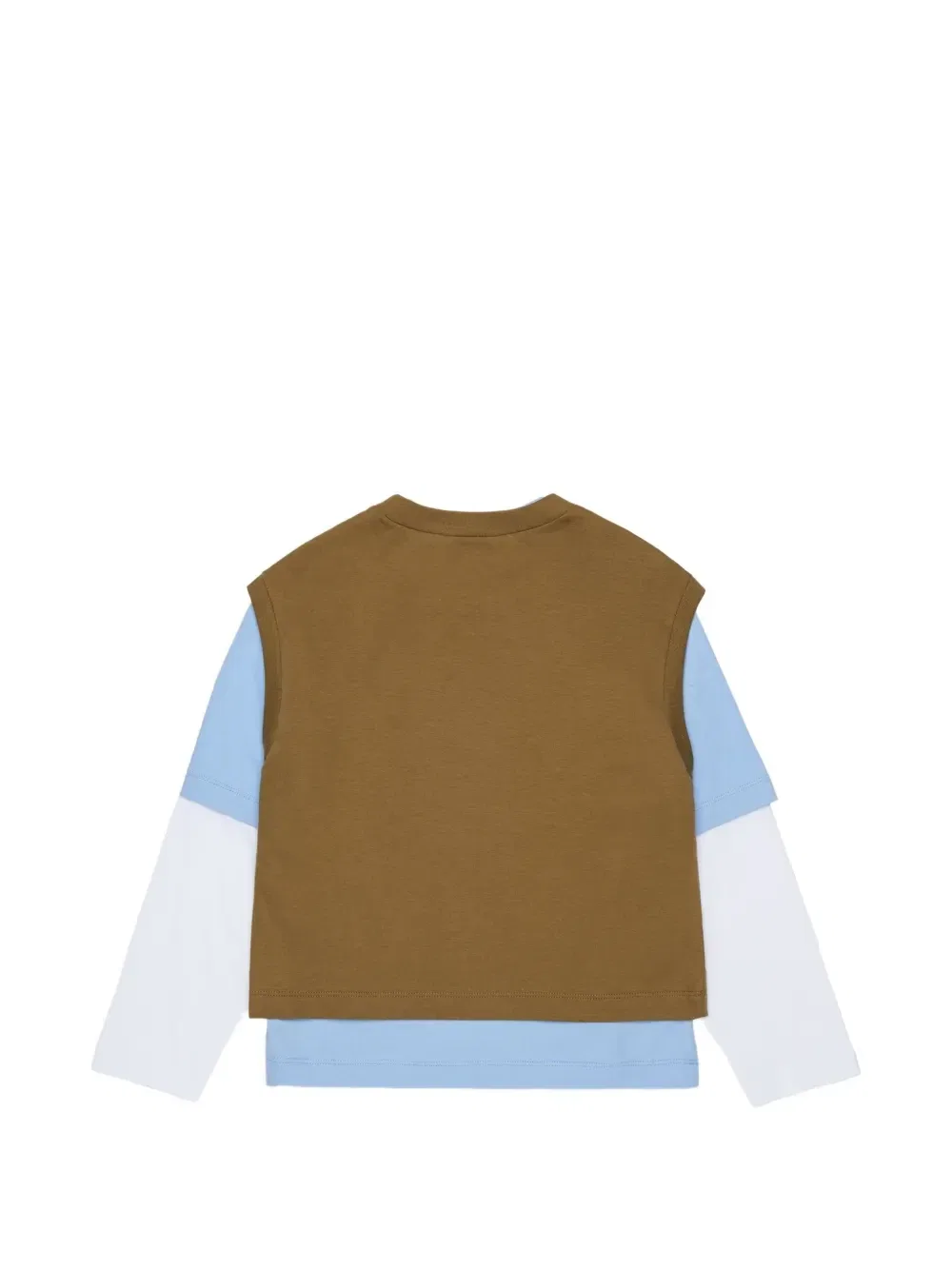 Многослойная футболка с логотипом Marni Kids, коричневый — фото 2