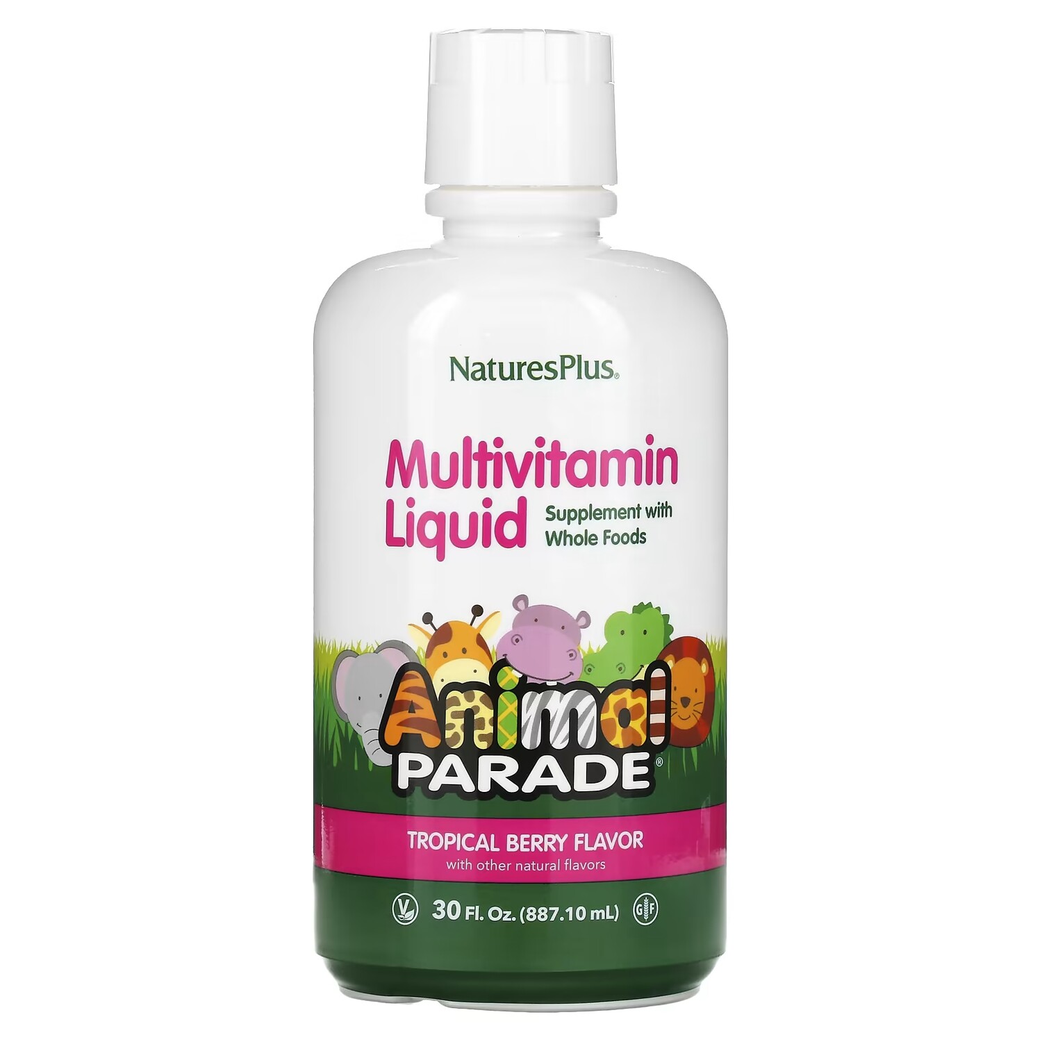 

Мультивитаминная жидкость NaturesPlus Animal Parade с тропическими ягодами, 887,1 мл
