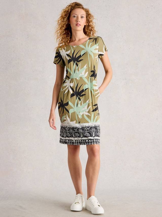 

Платье Tallie из джерси с пальмовым принтом White Stuff, Green/Multi