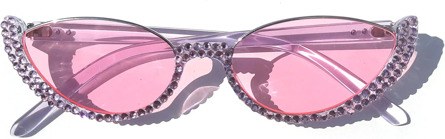 

Солнцезащитные очки Willochra со стразами, модные женские, сверкающие, «кошачий глаз», с бриллиантами, женские, хрустальные, для вечеринки, 2pcs-leopard&pink