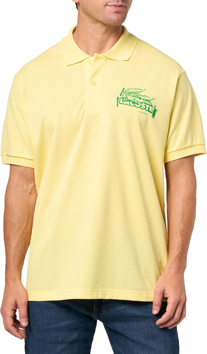 

Lacoste мужская классическая футболка поло с принтом stamp, Yellow & Calathea, Желтый, Lacoste мужская классическая футболка поло с принтом stamp, Yellow & Calathea