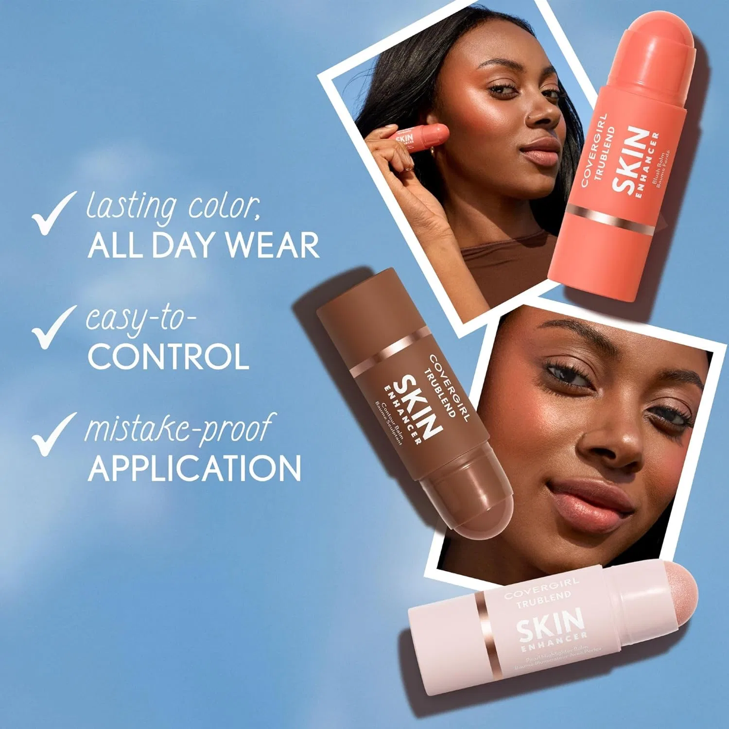 Румяна-стик CoverGirl Trublend Skin Enhancer Blush Balm 210 Radiant Peach — фото 4