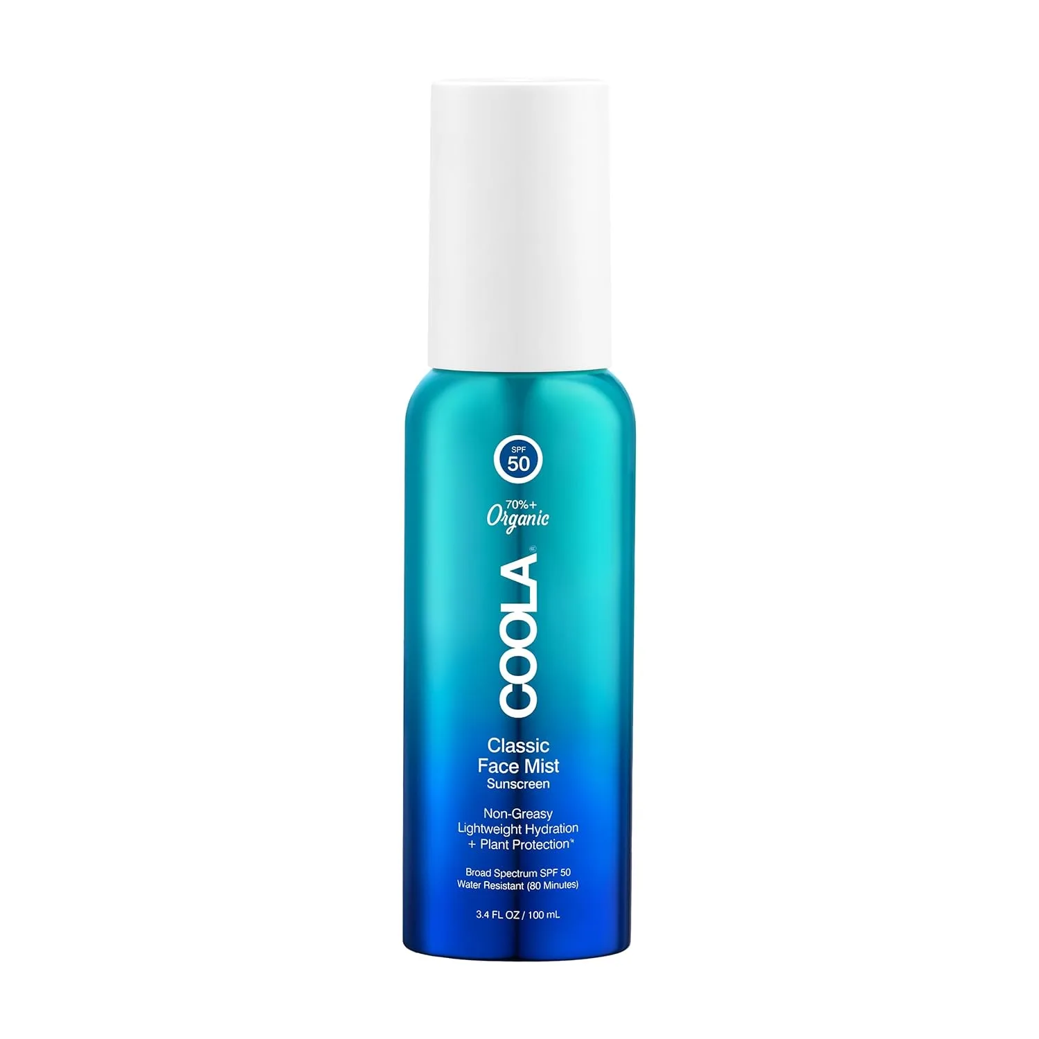 COOLA Органический солнцезащитный спрей для лица SPF 50, протестирован дерматологами, обеспечивает ежедневную защиту кожи, веганский и безглютеновый, с натуральным ароматом, 95 мл.