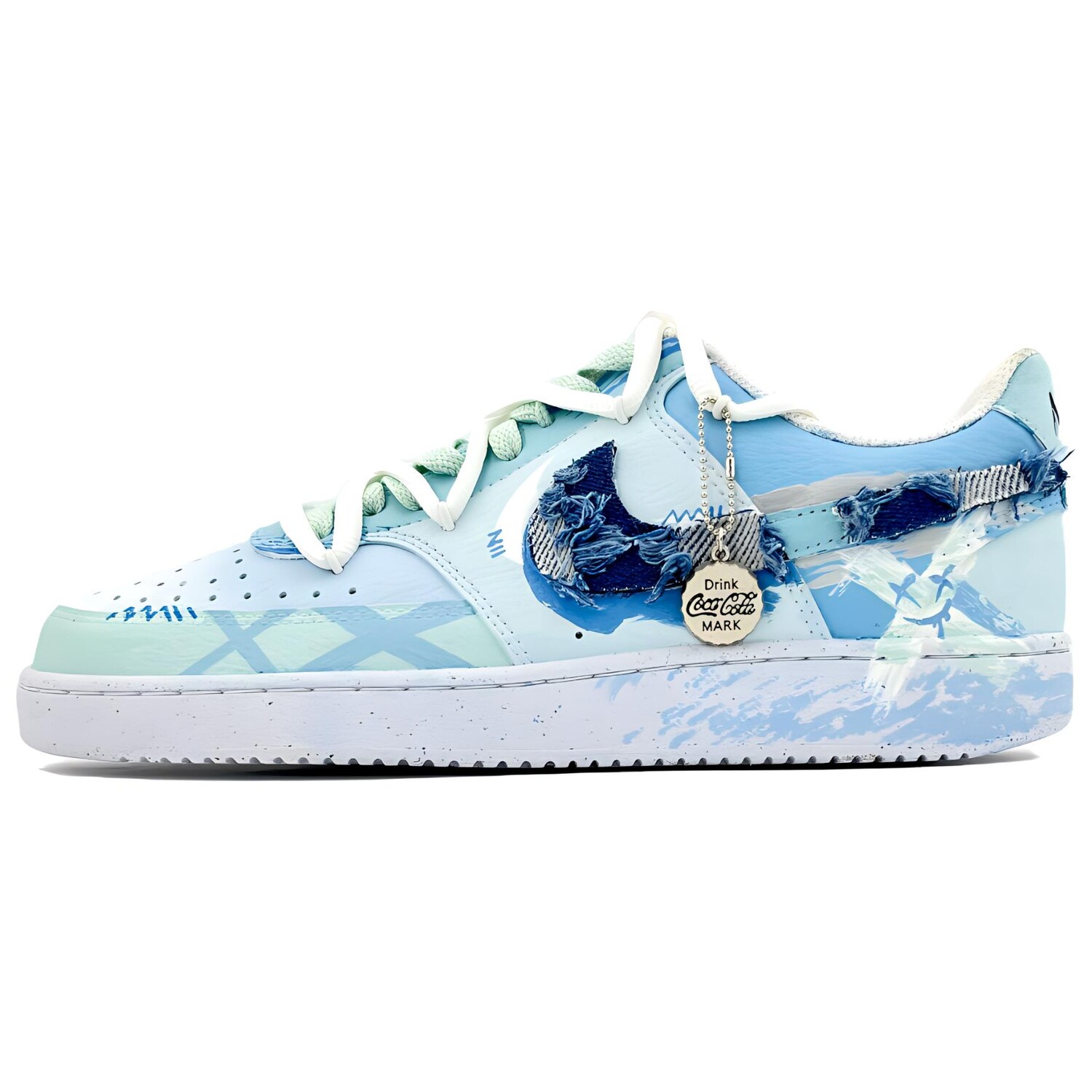 

Кроссовки Nike Court Vision 1 Skateboarding Shoes Women's Low-top Blue, бирюзовый, Зеленый, Кроссовки Nike Court Vision 1 Skateboarding Shoes Women's Low-top Blue, бирюзовый