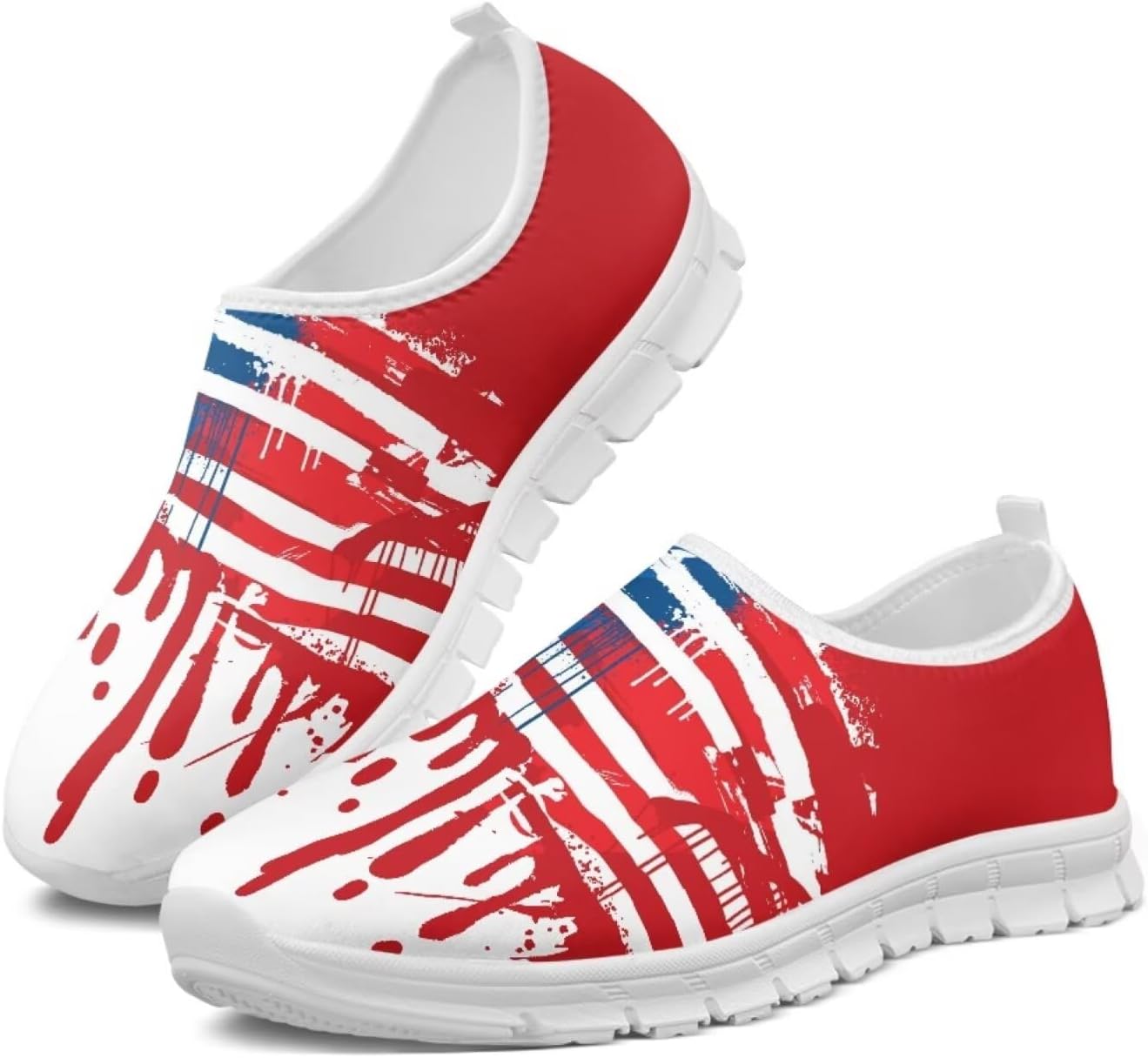 

Мужские слипоны Howilath с принтом флага, повседневные кроссовки для бега, мокасины с противоскользящей подошвой из ЭВА, American Flag