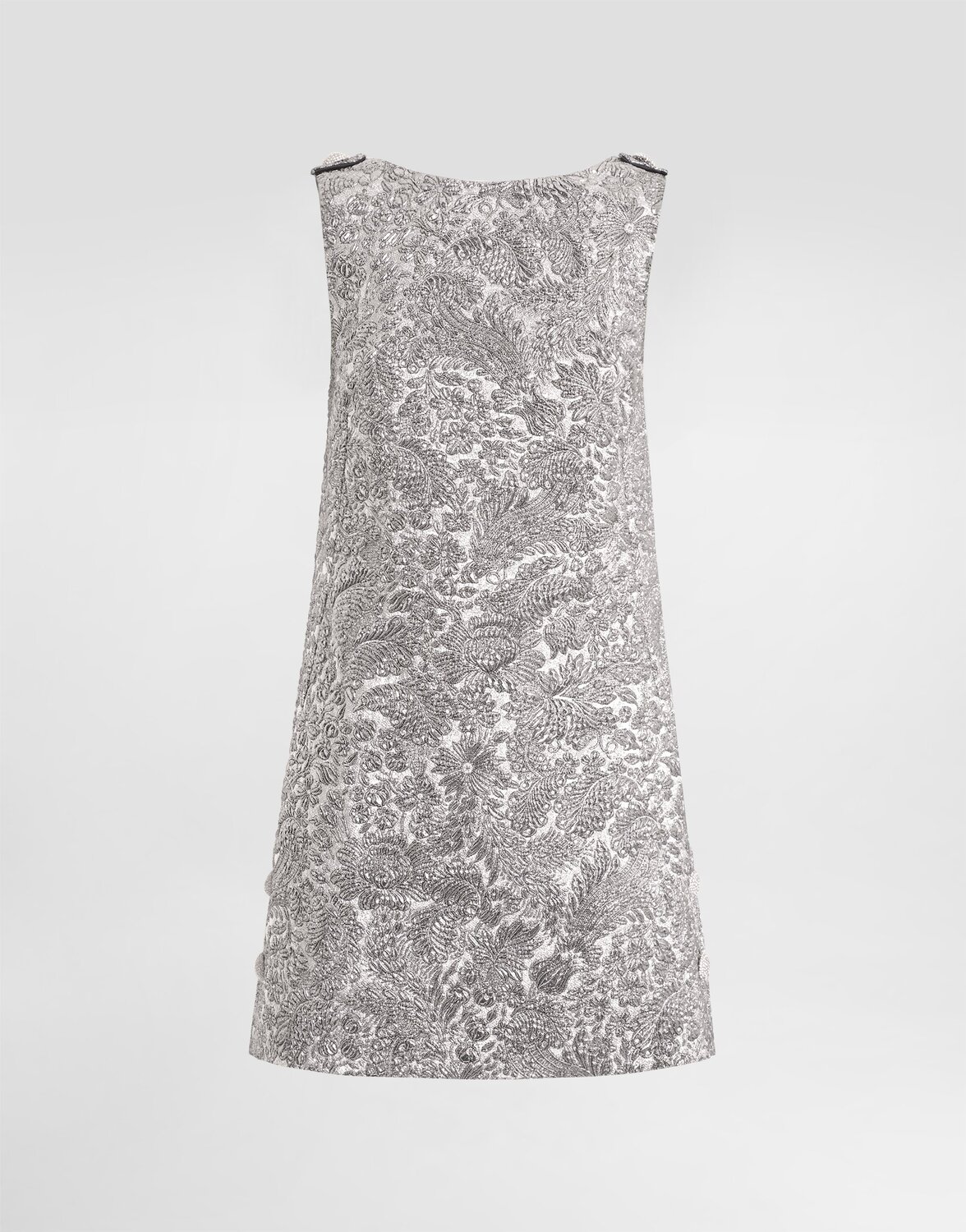 

Платье из жаккарда с цветочным узором Dolce & Gabbana, серебряный
