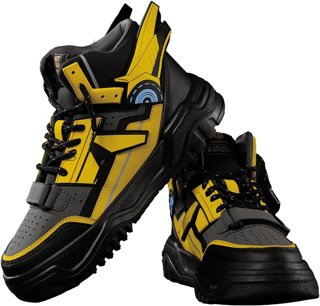 Кроссовки The Souled Store Transformers: Bumblebee на шнуровке, цветные блоки, для мужчин и мальчиков, Bumble Bee