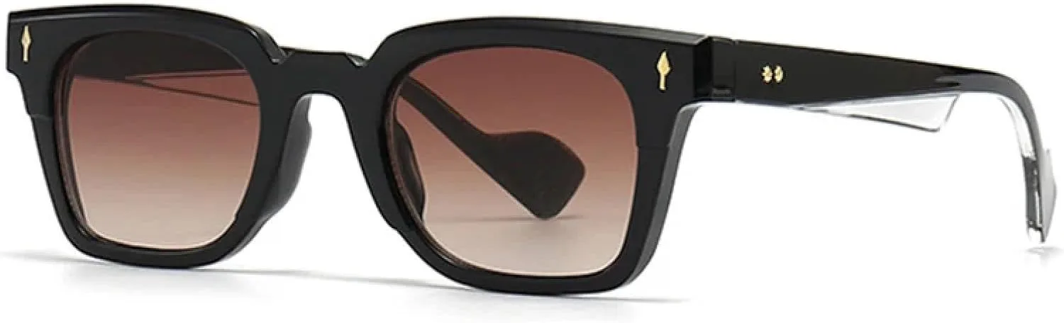 

Женские солнцезащитные очки с заклепками, защита от УФ-излучения UV400, градиентные; мужские солнцезащитные очки сине-зеленого цвета DSVIGF, Dark Brown Tea