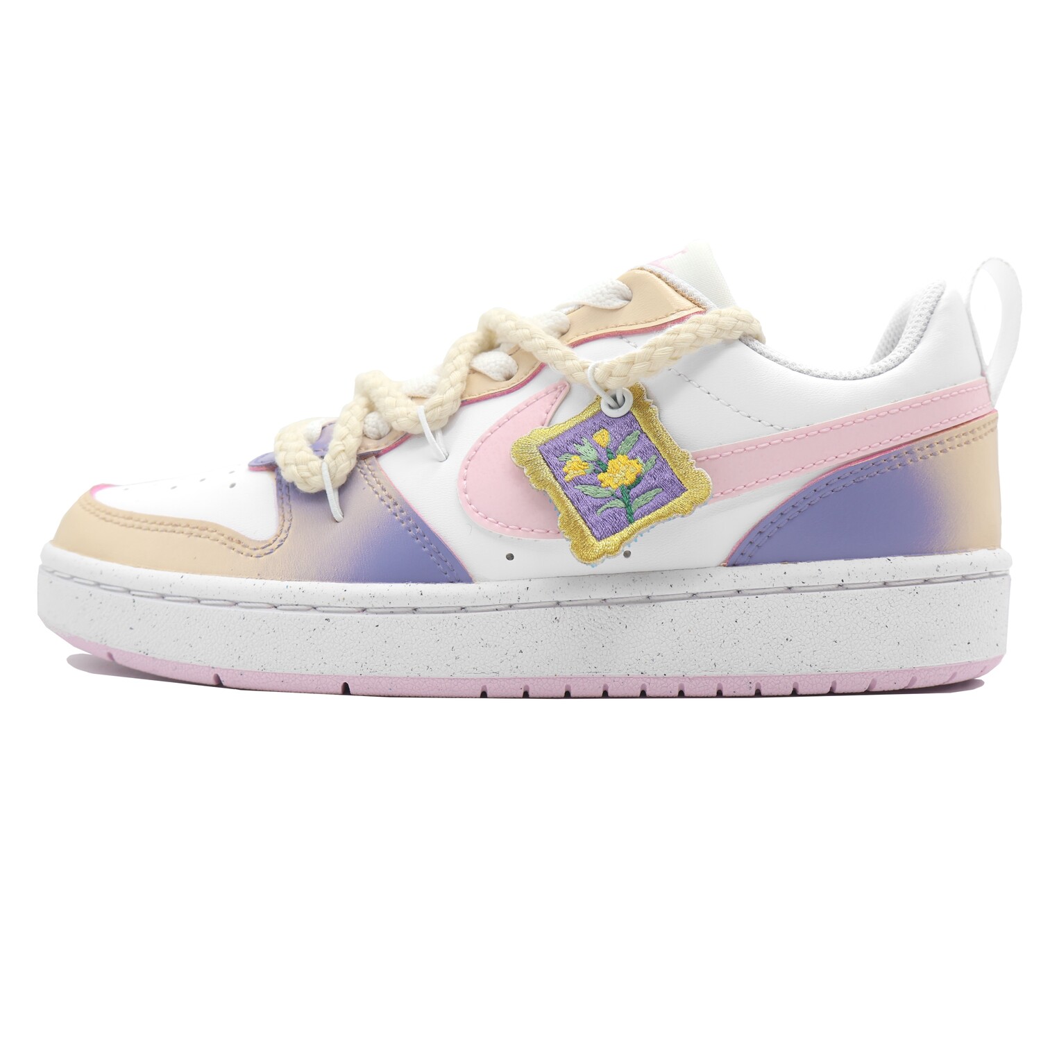 

Кроссовки Nike Court Borough Skateboarding Shoes Women's Low-top White/Beige/Purple/Yellow/Pink, цвет Multicolor