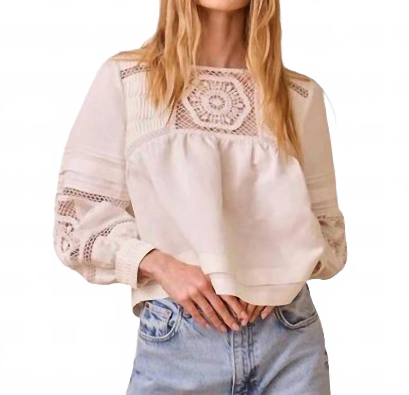 

Селин топ с длинным рукавом в ярко-белом цвете HUNTER BELL