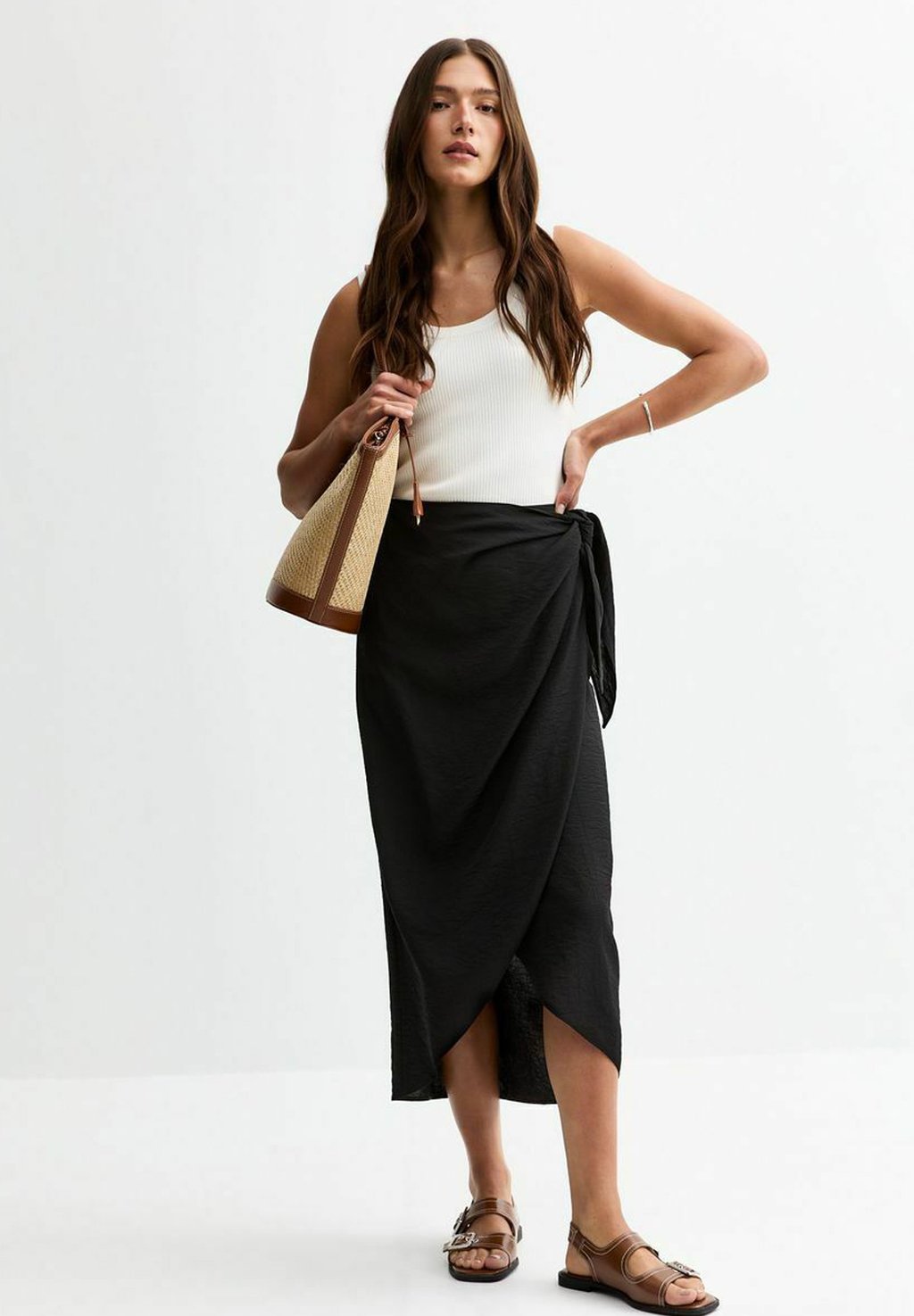 

Юбка А-силуэта MIDI - Wrap skirt New Look, черный