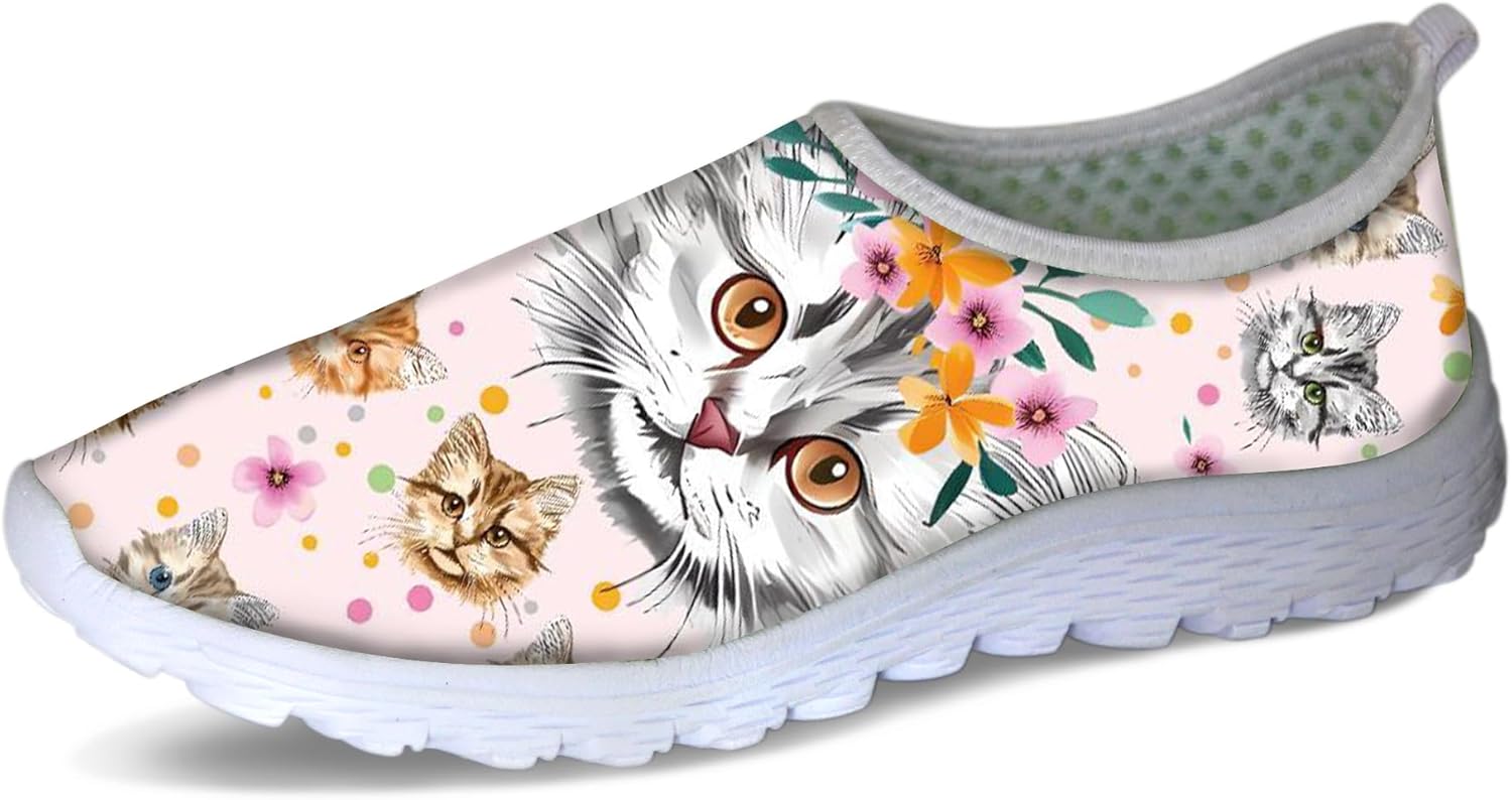 

Кроссовки женские Forchrinse с принтом «корова», обувь без шнурков, милые повседневные кроссовки для ходьбы и бега, легкие, Cat Floral