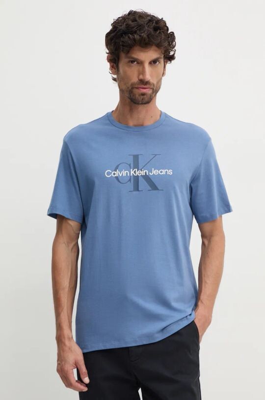 

Хлопковая футболка Calvin Klein Jeans, синий