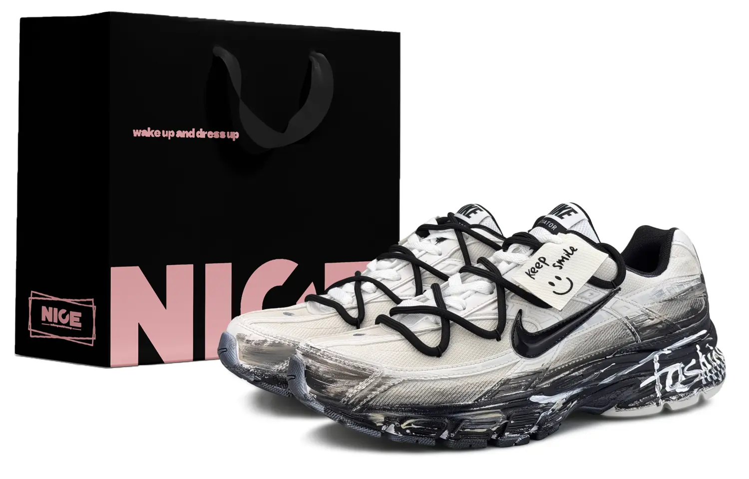 

Nike Кроссовки Initiator с амортизацией, дышащие, поддерживающие, низкие, мужские, цвет черный, белый, серый