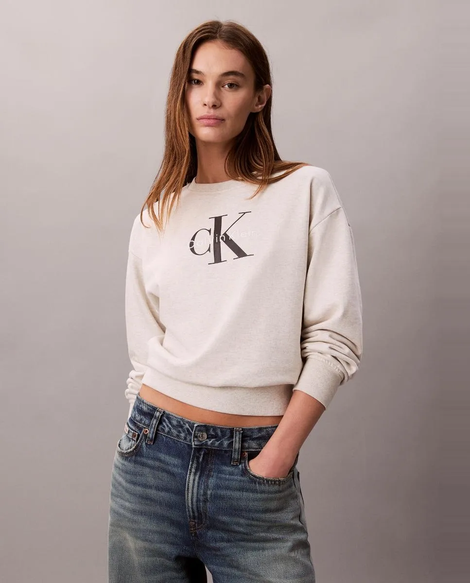 

Женская толстовка с логотипом Calvin Klein Jeans, белый