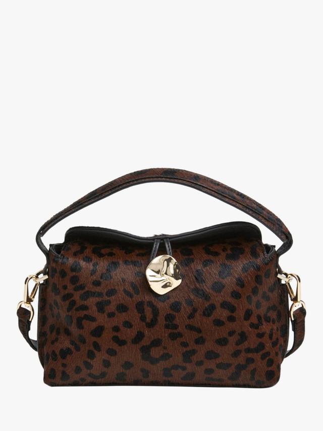 

Кожаный мини-кроссбоди Hanna с принтом Leo Flattered, Brown