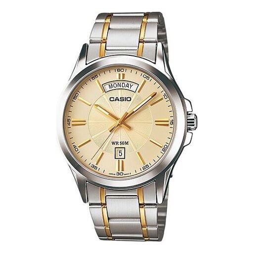 

Часы CASIO Quartz Unisex Gold DialSilver Strap Mens GoldSilver Analog, желтый