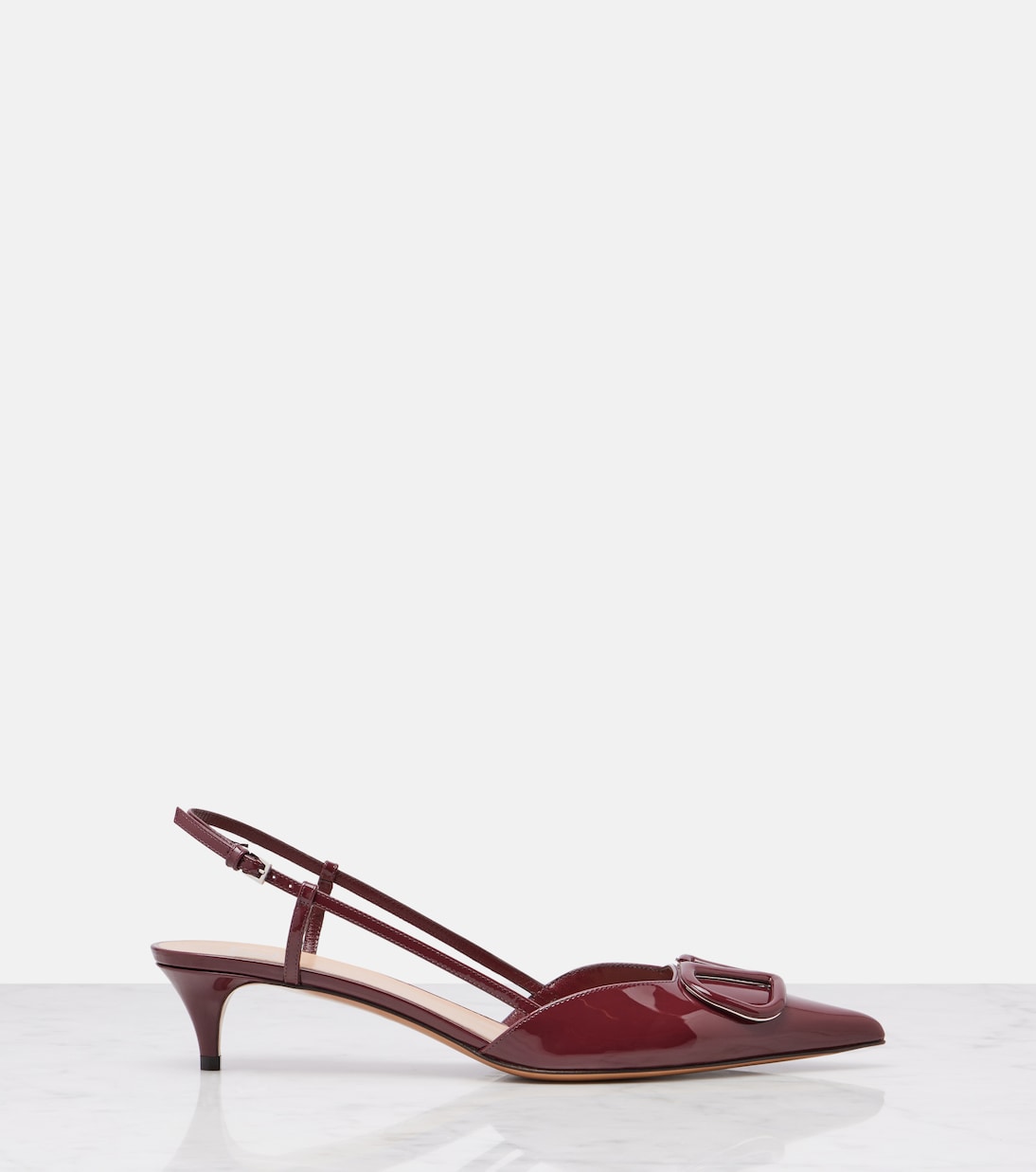 VLogo Signature 40 туфли-лодочки с ремешком на пятке Valentino Garavani, Rosewood — фото 4