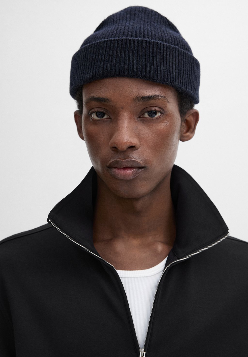

Топ с длинными рукавами MOCK NECK Massimo Dutti, темно-синий