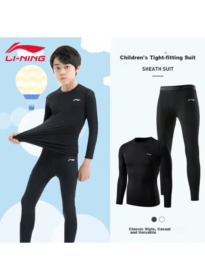 Комплект спортивной одежды для детей с длинным рукавом Li-Ning, черный