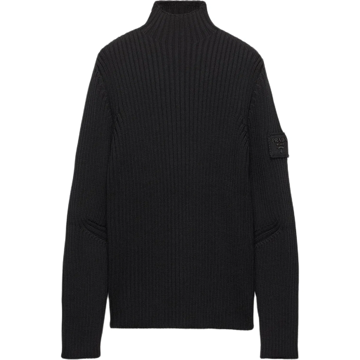 Кардиган high neck zip up, PRADA, Black