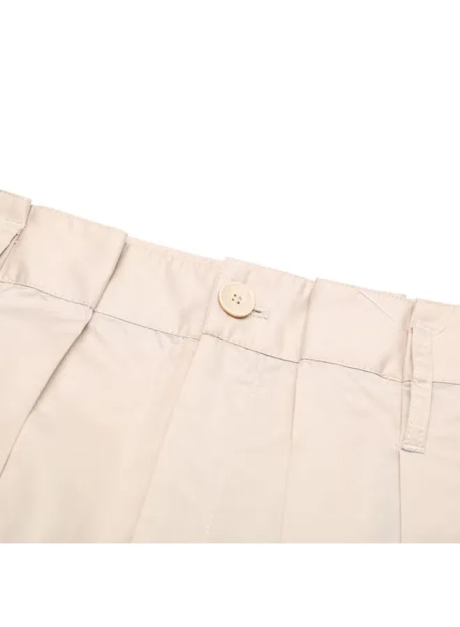 Брюки свободного кроя хлопковые Zara, светлый хаки — фото 4
